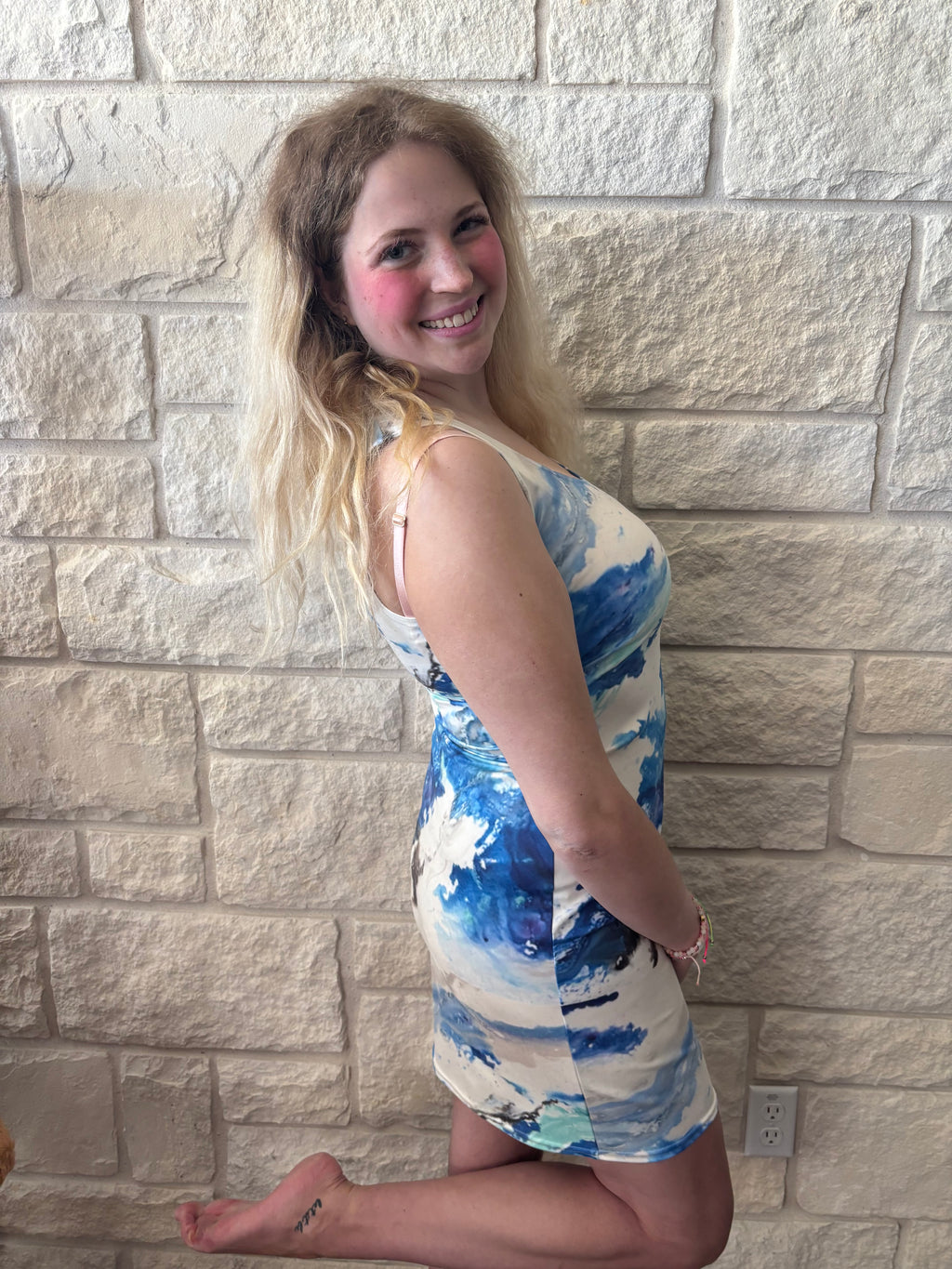 Blue Ocean Abstract Art Dress