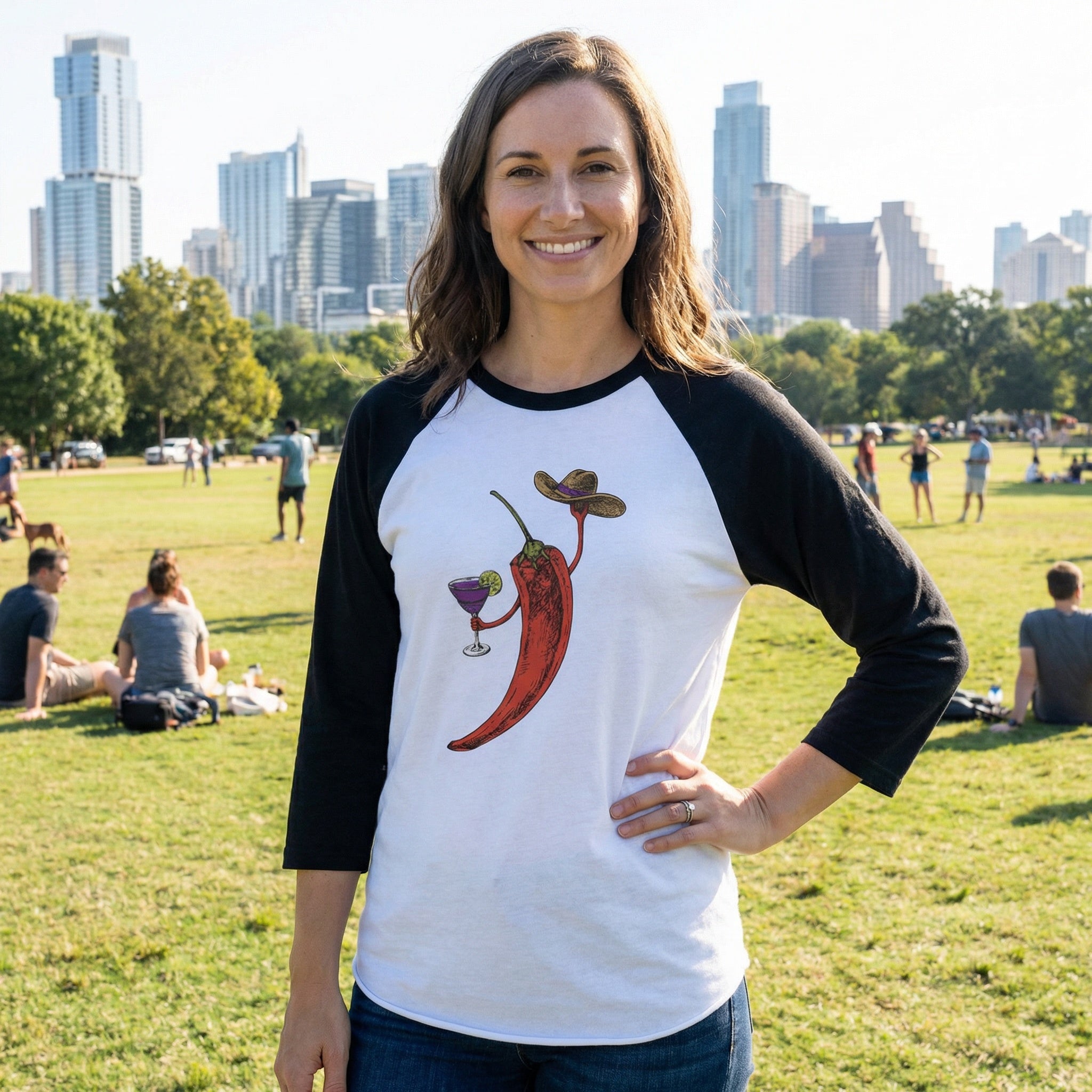 Chili Margarita Cowboy Raglan Tee – Playful Western Graphic